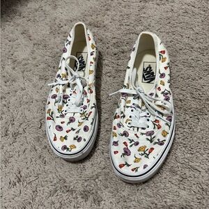 Vans White Sneakers with Colorful Flower Design